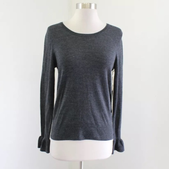 NWT Nanette Lepore Merino Wool Charcoal Sweater - Picture 1 of 4
